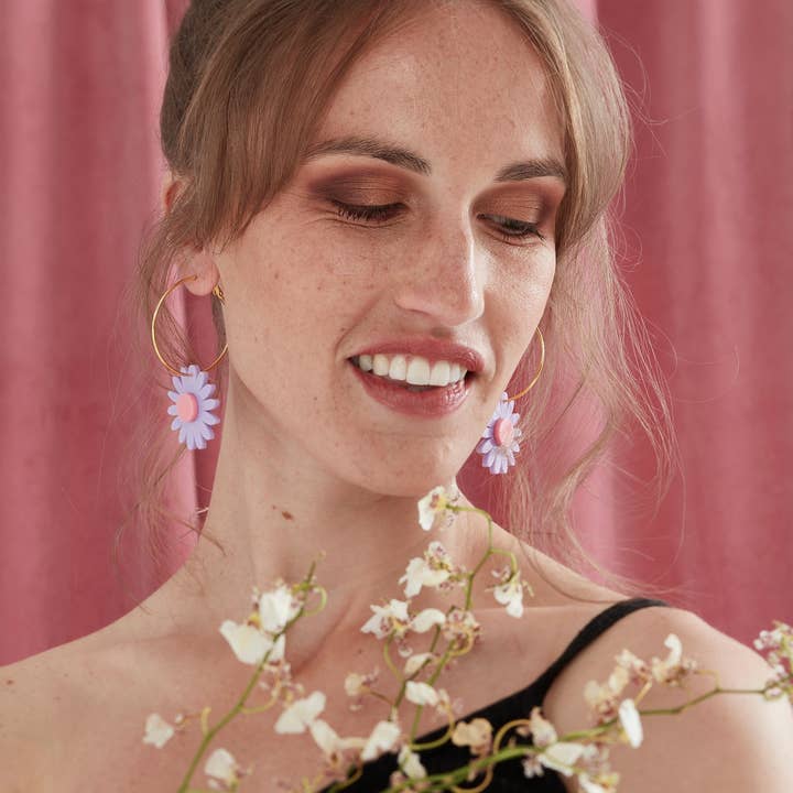 Emeldo - Wholesale Hoop Earrings - Daisy Hoops // Select Daisy Colour + Hoop19