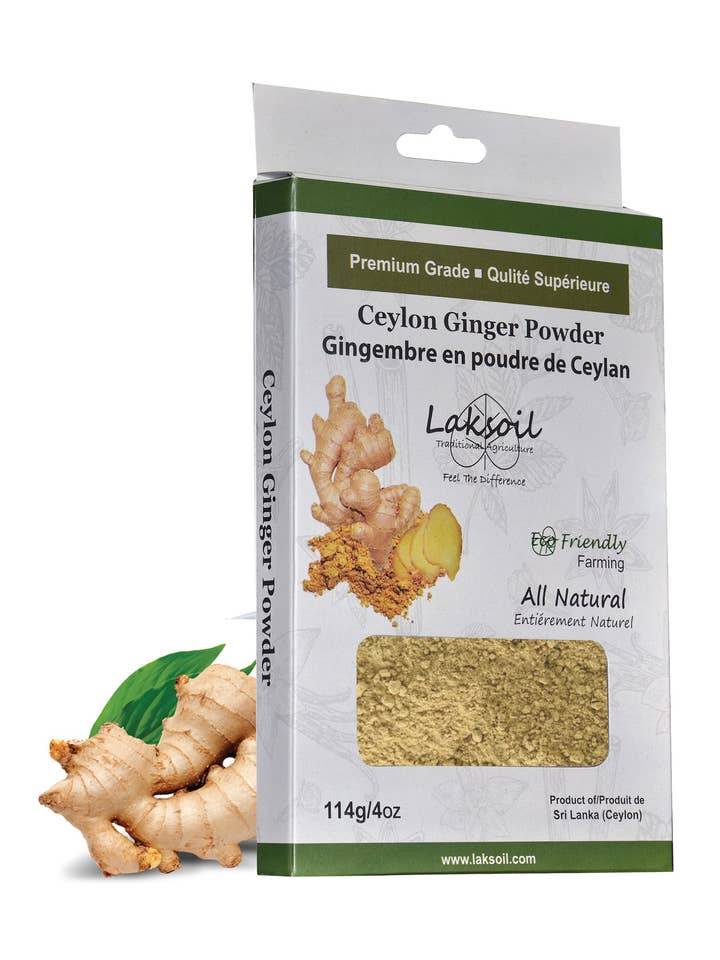 Gingembre pur de Ceylan en poudre 114 g/4 oz Agriculture écologique pour la vente par Laksoil