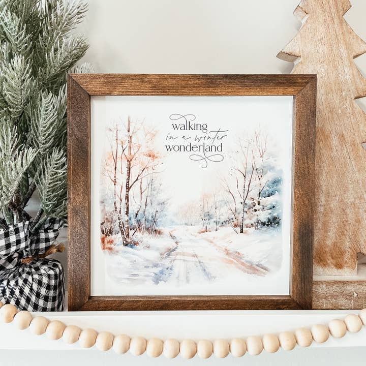 Knotty Design Co. - Wholesale Sign - Walking In A Winter Wonderland Framed Sign