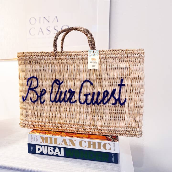 King Of Handmade - Wholesale Beach Bag - Personalized double embroidered name + Custom Weave Handbag