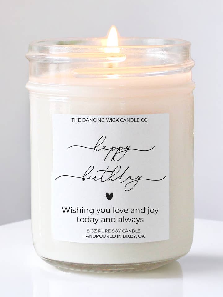 Happy Birthday Gift Candle / Vanilla (Birthday) Cake Scent for wholesale by THE DANCING WICK CANDLES