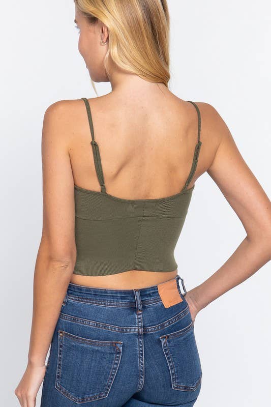 Vanilla Monkey - Vente Caraco – femme - Camisole courte en tricot côtelé2