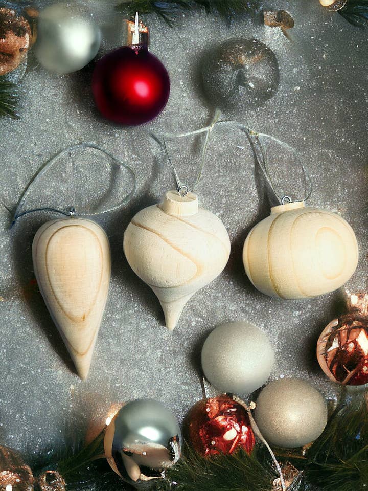 Traditional Carved Wooden Ornaments Decorations or Festive Décor -Natural for wholesale by The African Home Goods