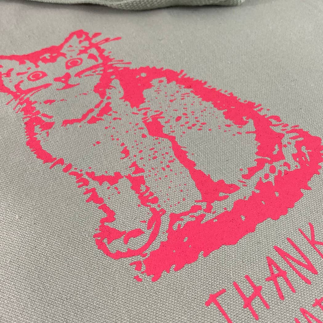 Rx Letterpress - Vente Tote bag – unisexe - Merci, je le déteste | Cadeau pour les amateurs de chats | Sac à main amusant en toile1