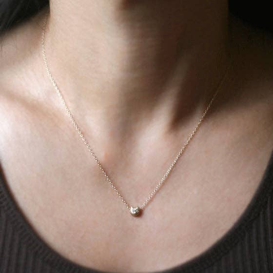 Kitty Necklace in 14K Gold with Diamonds for wholesale by Michelle Chang