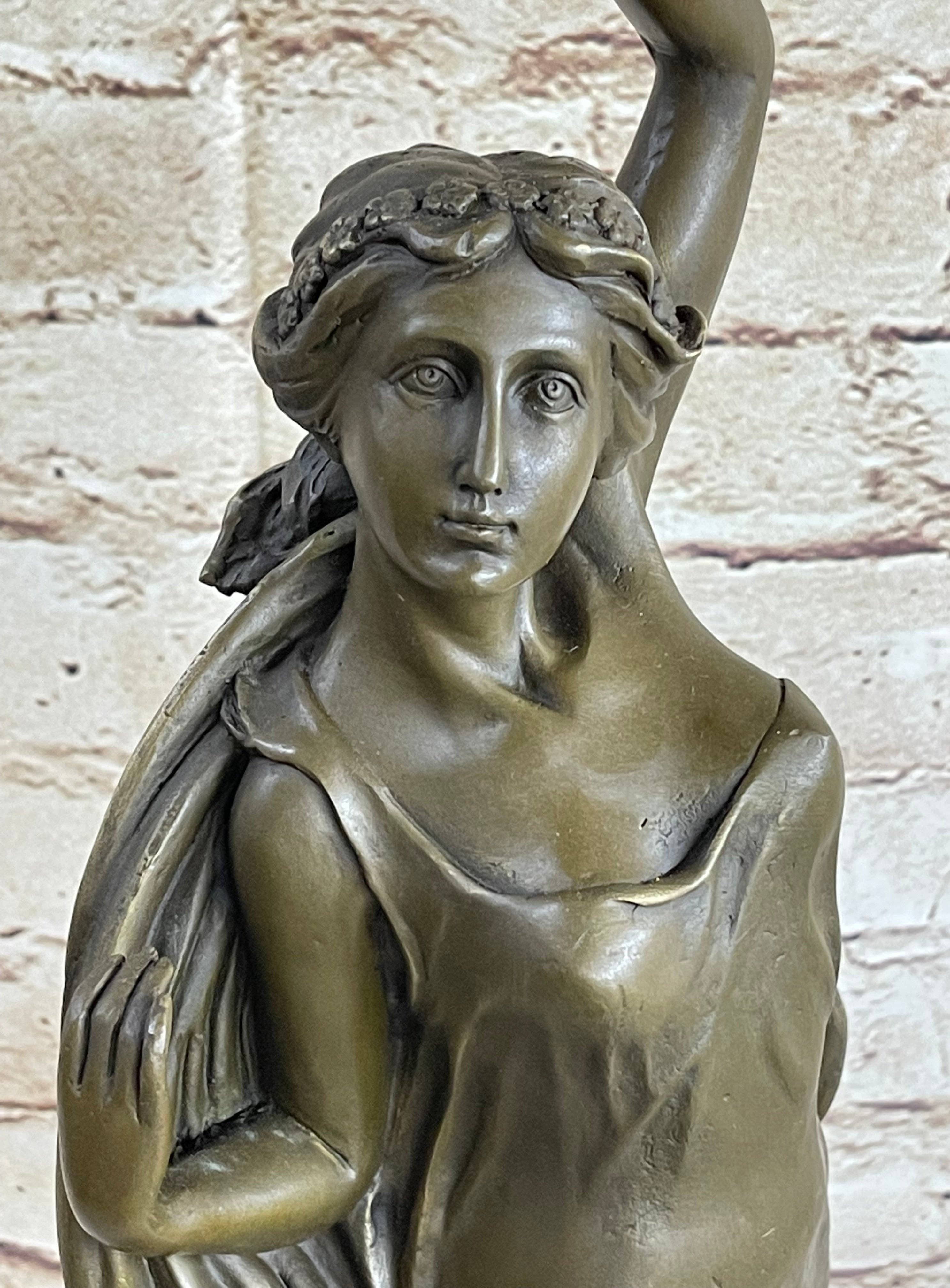 Bronzhaus - Wholesale Sculpture - Figurative Greek Roman Woman Candle Holder Candelabra Bronze Sculpture Statue Art6