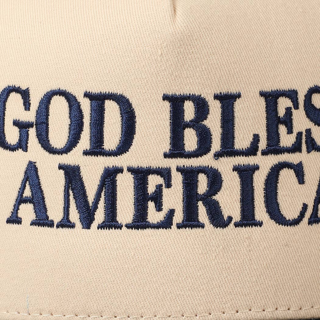 Fashion City - Wholesale Baseball Cap - Unisex - God Bless America Embroidered Two-Tone Canvas Cap9