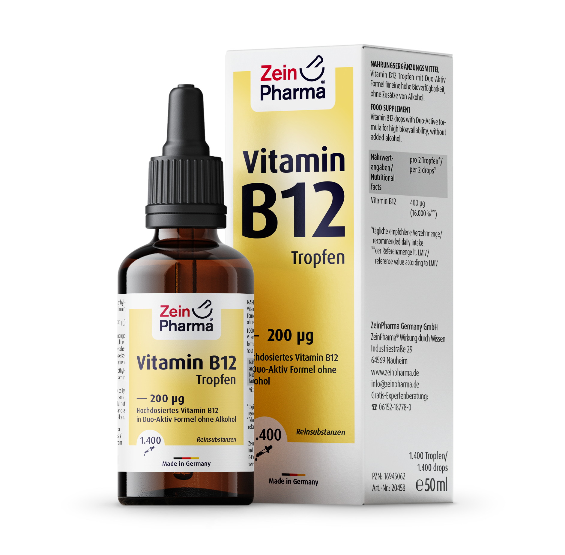 Zein Pharma - Wholesale Oral Supplement/Vitamin - vitamin B12 drops 200 mcg0