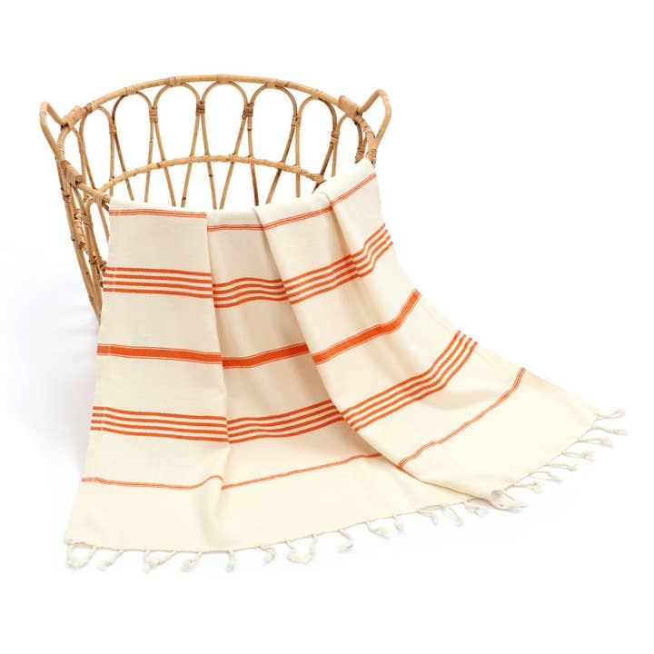 Bade Turkse katoenen handdoek oranje 100x180 cm - 40"x70" voor wholesale door PESHCE