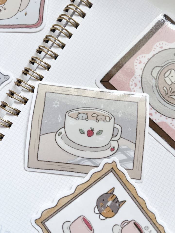 Kuboandlucy x Dana Ate Oatmeal | Coffee Date Vinyl Sticker for wholesale by Kuboandlucy Stationery Co