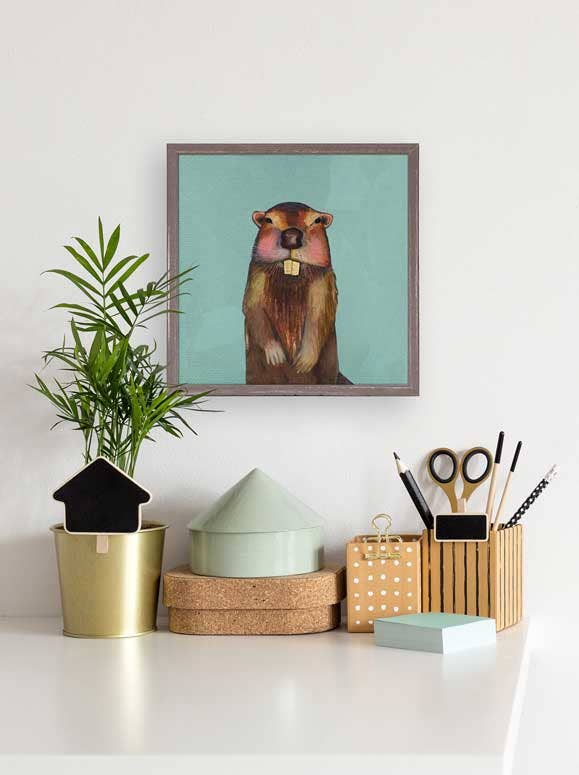 GreenBox Art - Wholesale Art Print - Mr. Beaver Mini Framed Canvas1