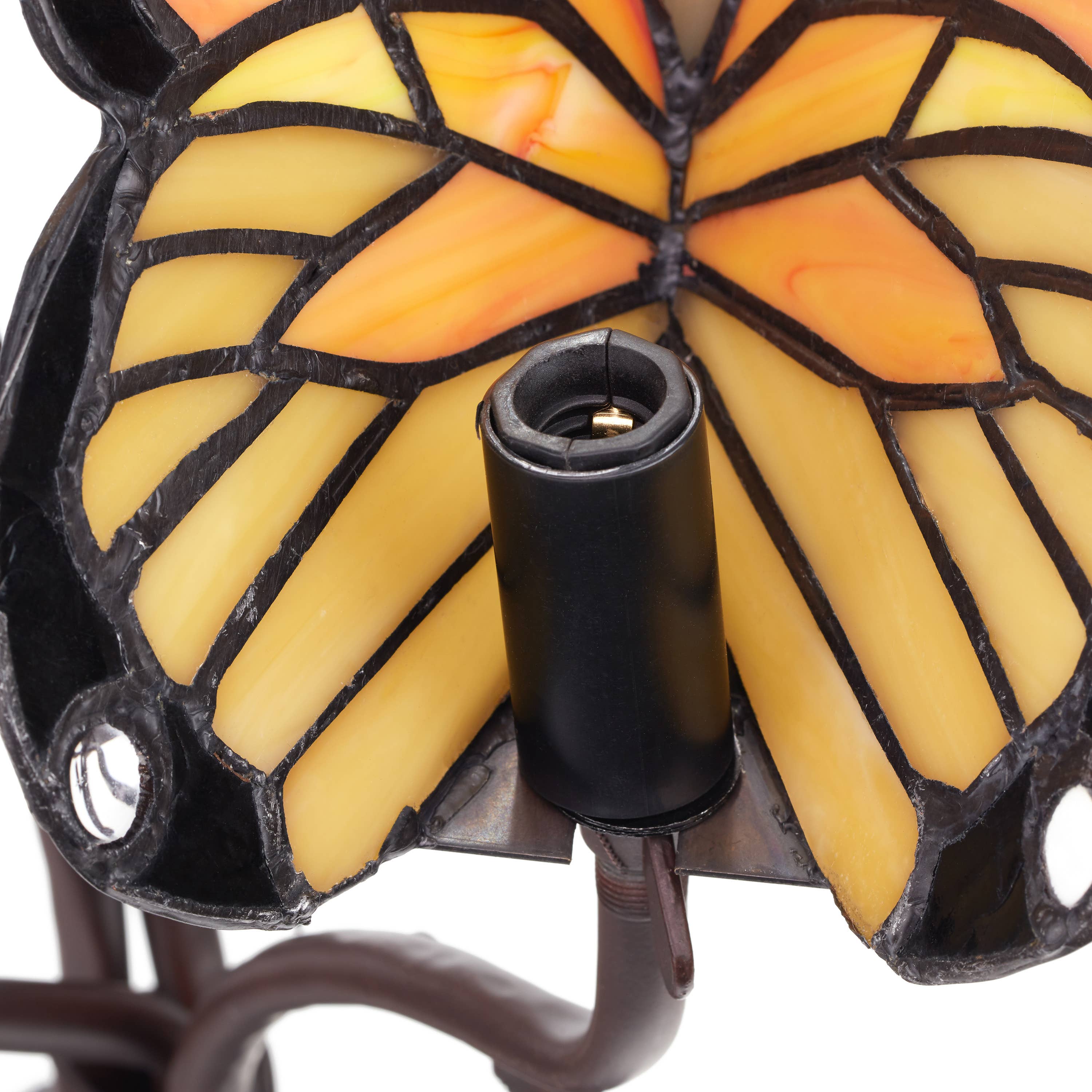 River of Goods - Vente Lampes d'appoint/de bureau - Lampe de table papillon en vitrail Amelia 20,5"H11