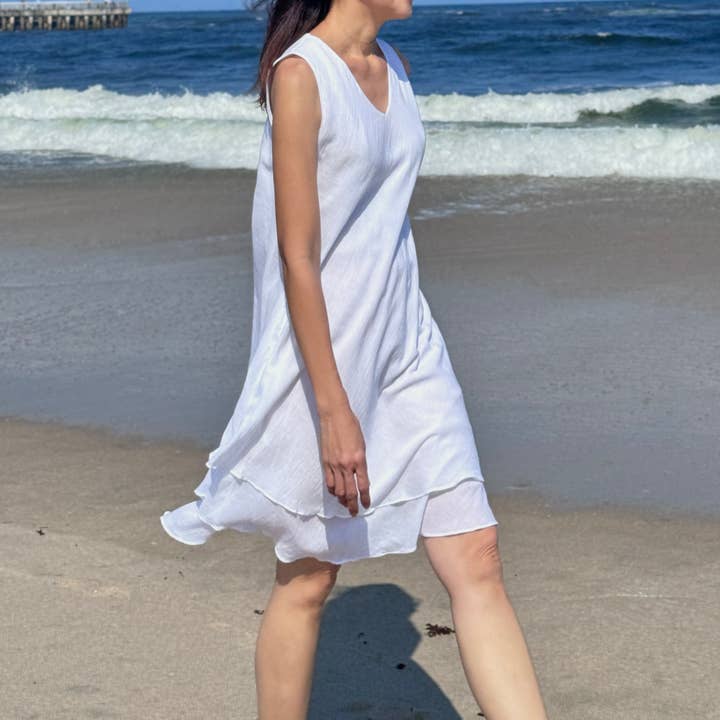 Cotton Sleeveless Dress with Two Pockets and Lining for wholesale by My Siam Boutique