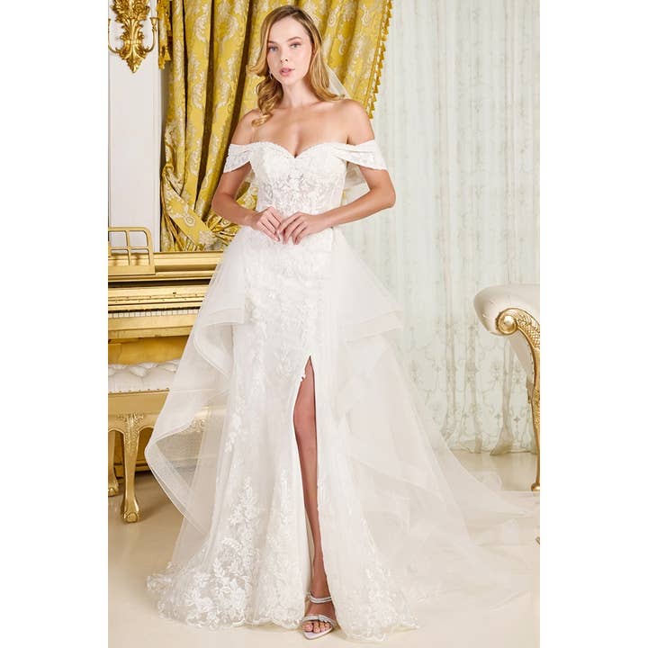 Robe de mariée sirène à épaules dénudées rabattues pour la vente par Babyfox Apparel