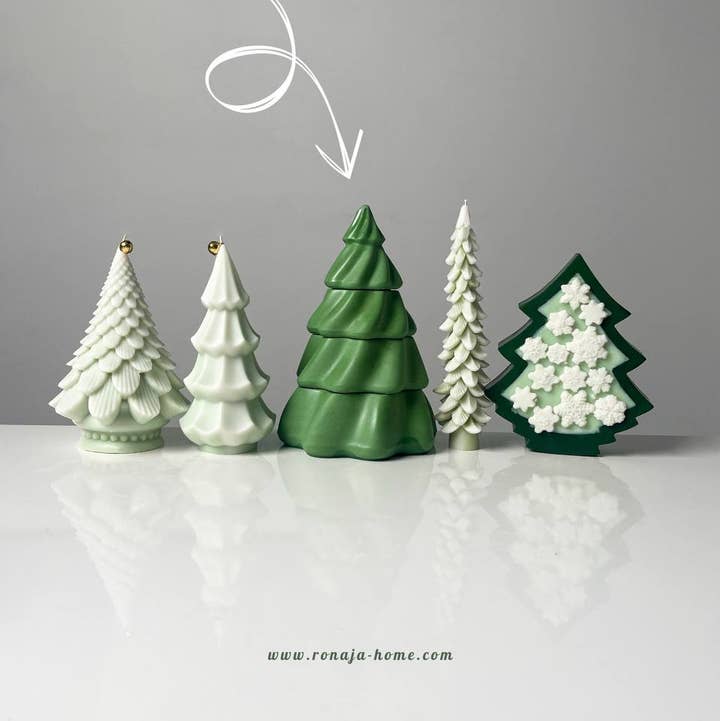 Ronaja Home - Wholesale Pillar Candle - Transforming 3-in-1 Christmas Tree Candle (Type #1)