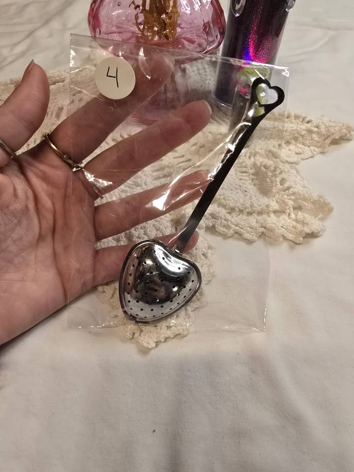 Heart Shaped Loose Leaf Tea Spoon for wholesale by Chaotic Crystal Chick Co.