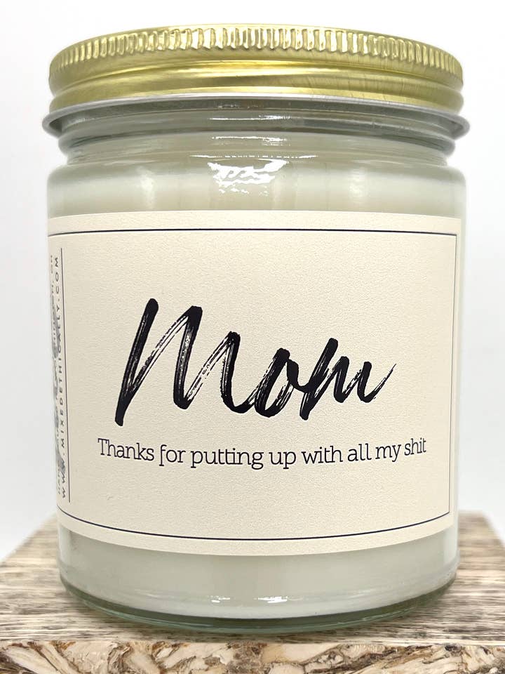 Mãe Ética Mãe Mistura Obrigado por montar... Vela Soja 8oz por atacado de Mixed Ethically