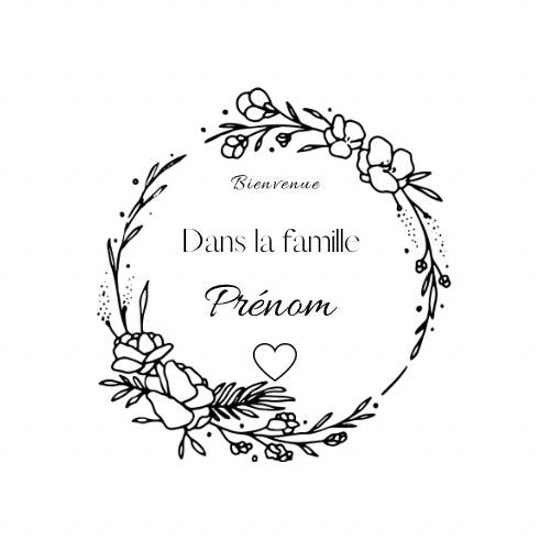 Personalisiertes Cache-couche Willkommen in der Fleur-Familie für den Großhandel von Création cocolyly inc.