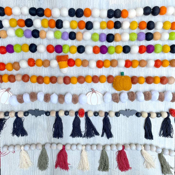 Jewelry Made by Me - Vendita all'ingrosso Bandierine/Ghirlande - Ghirlande autunnali di Halloween 1,8 m Collezione 27 pezzi, 9 stili