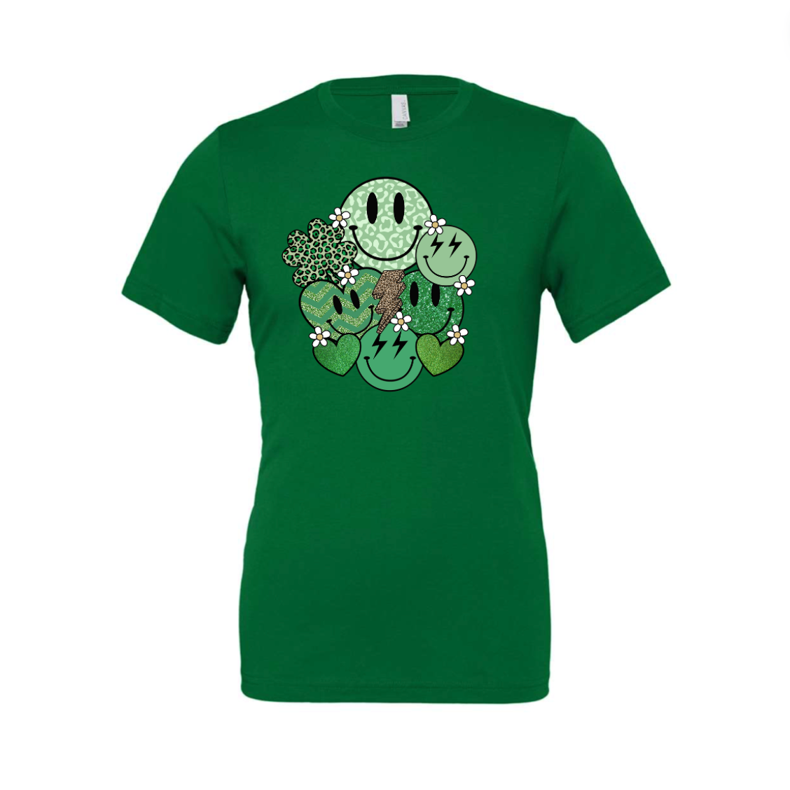 Kiki's Boutique - Wholesale Screen Printed T-Shirt - Women's - Smiley Faces St. Patty's Day Tee2