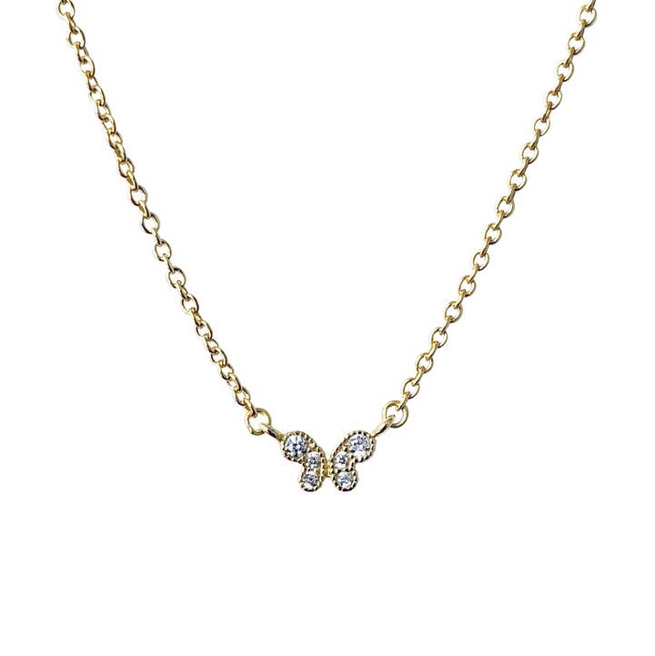 Modern Opus - Wholesale Pendant/Charm Necklace - Baby Cz Butterfly Necklace NK200800