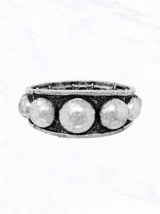 Western Silver Concho Stretch Bracelet for wholesale by Suzie Q USA