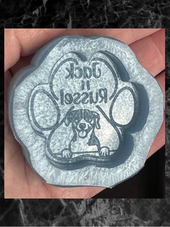 Handmade Jack Russell Paw Print Silicone Mould for wholesale by Devine Silicone Moulds