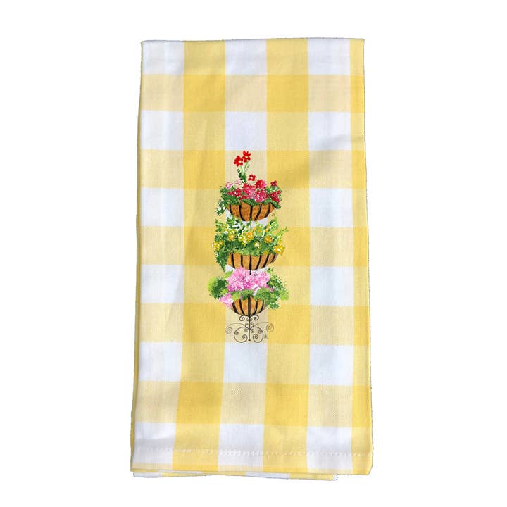 Køkkenhåndklæde 387 Tre stablede blomsterkurve for engroshandel hos Designs By Beverly, LLC