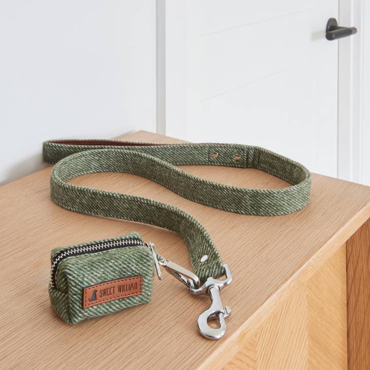 Dog Poo Bag Holder - Green Tweed for wholesale by Sweet William Designs