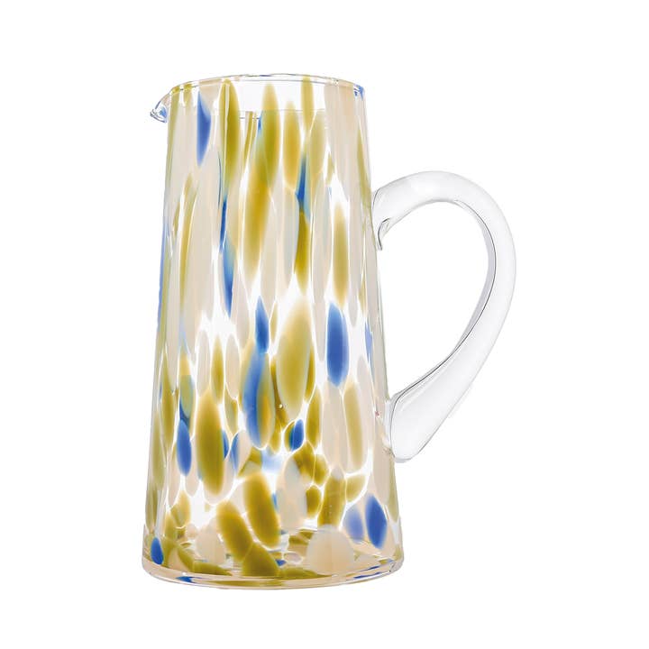 Blue speckled pitcher D15 H22.5cm for wholesale by Opjet Paris
