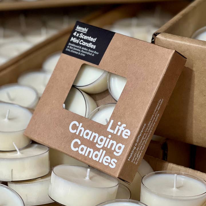 4 Pack of Scented Mini Candles for wholesale by Kenshi Candles