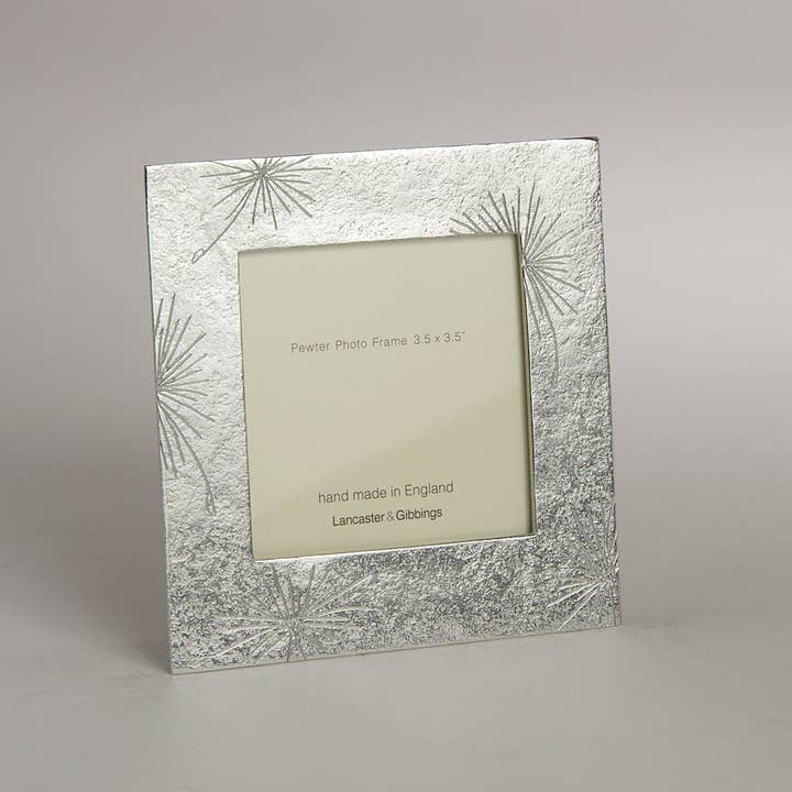 Lancaster and Gibbings - Wholesale Picture Frame - Scratched Flowers Hand cast Pewter Photo Frame