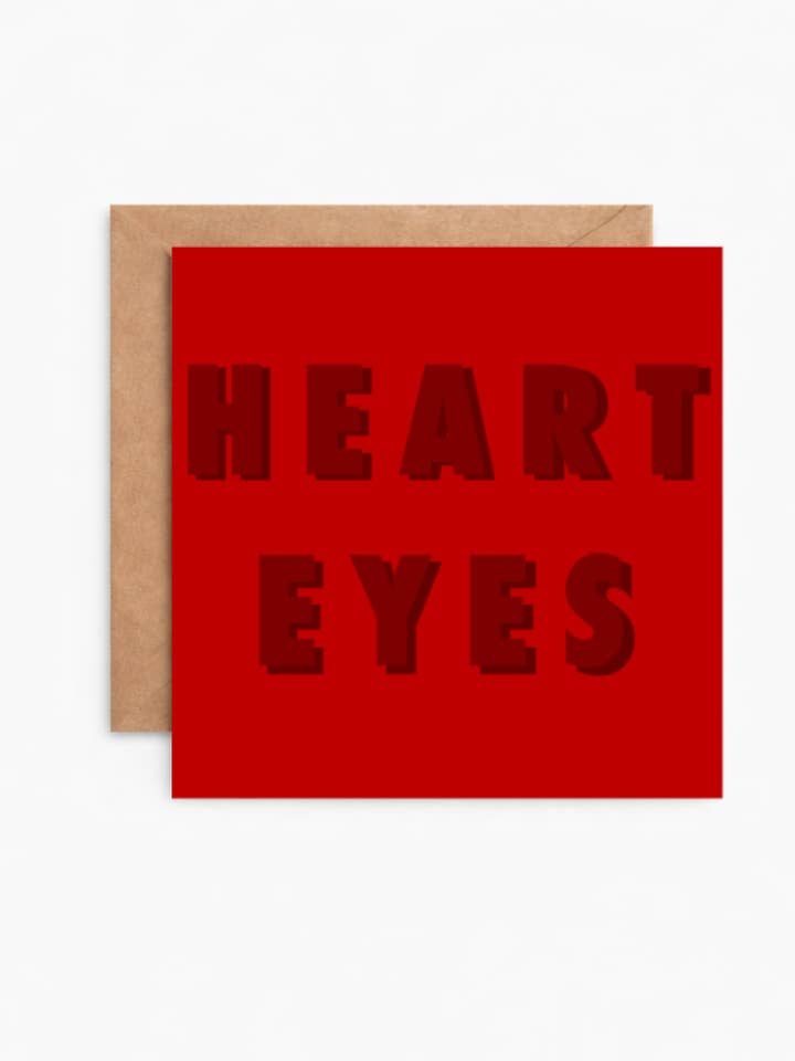 Heart Eyes for U Greeting Card for wholesale by Crumpet Prints