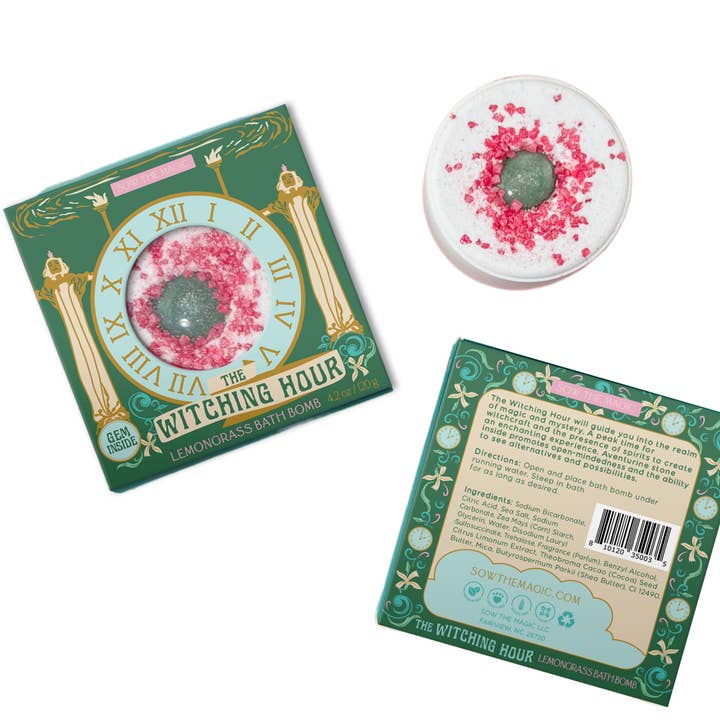 Sow the Magic - Wholesale Bath Bomb/Fizz - The Witching Hour Lemongrass Bath Bomb with Aventurine