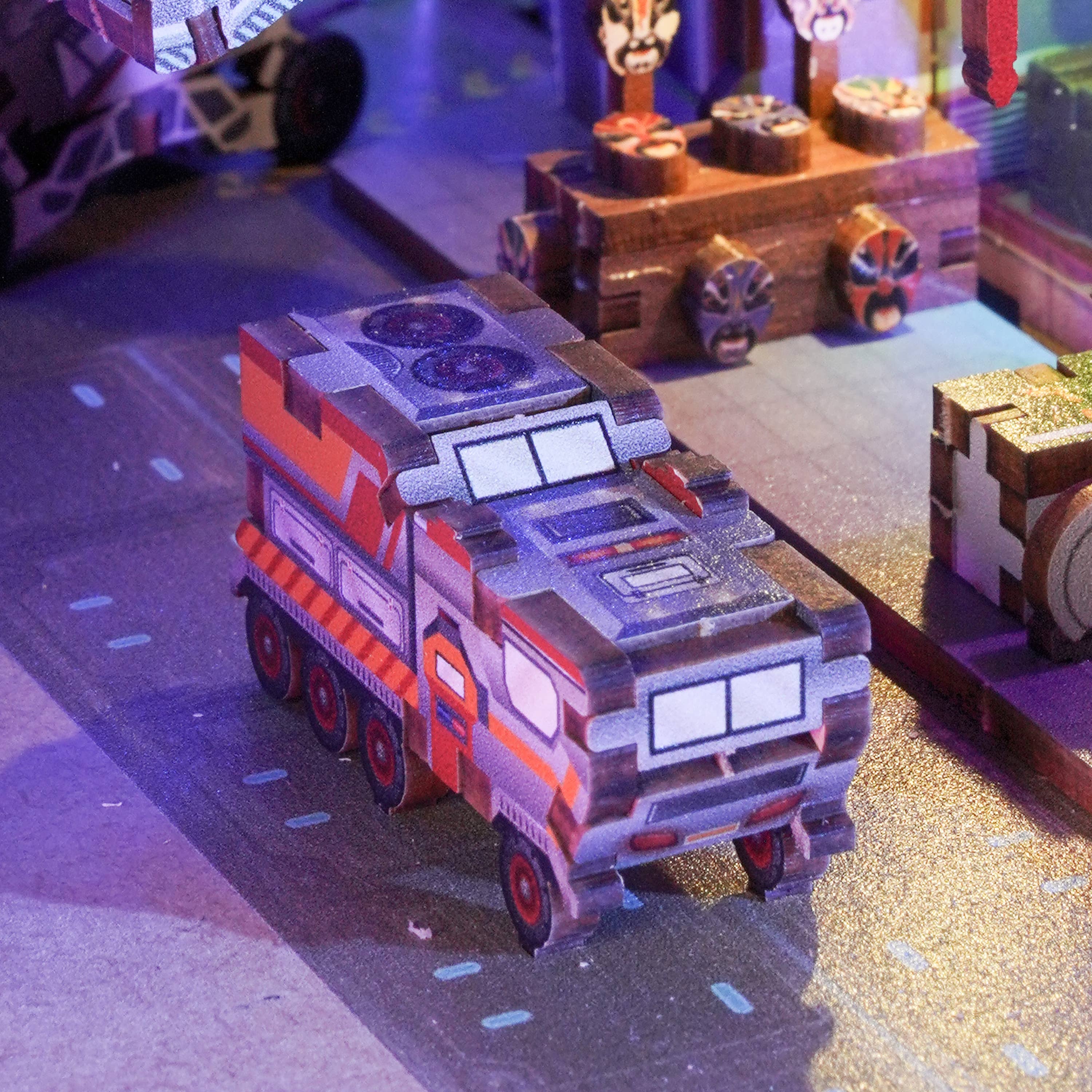 Hands Craft Intl – Engroshandel DIY-hobbysæt – DIY miniature hus boghylle kit: Cyber city med støvbeskytter4