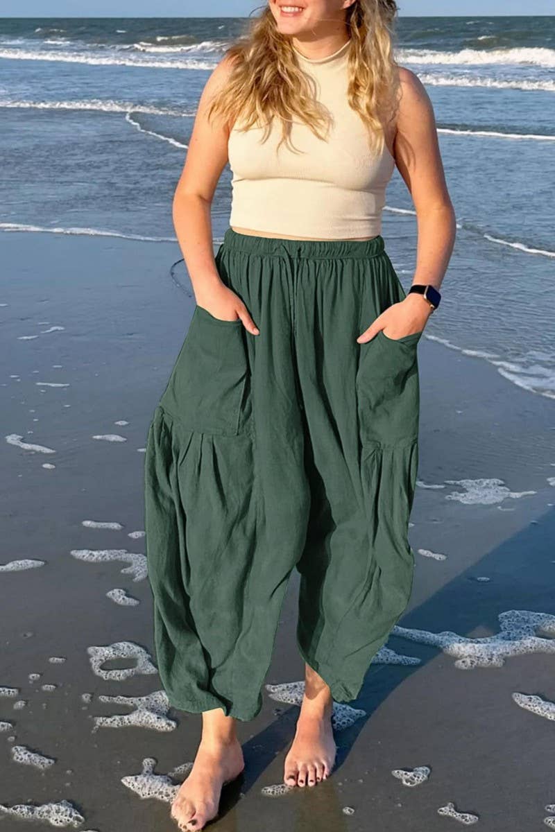 NINEXIS - Wholesale Pants - Women's - CWBLP0709_LOOSE CASUAL COTTON AND LINEN TROUSERS9