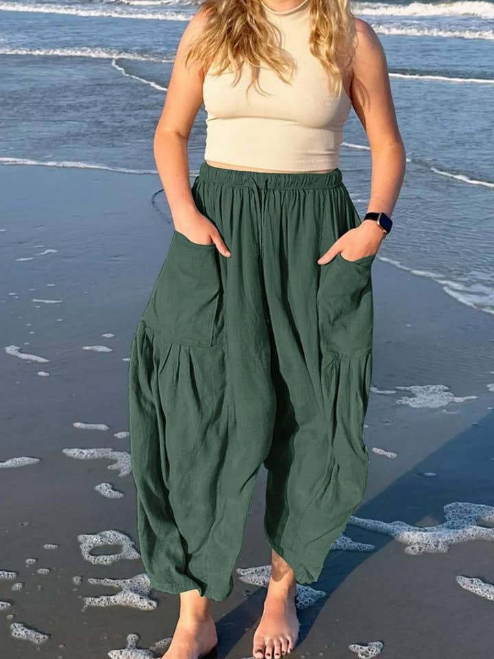 NINEXIS - Wholesale Pants - Women's - CWBLP0709_LOOSE CASUAL COTTON AND LINEN TROUSERS9