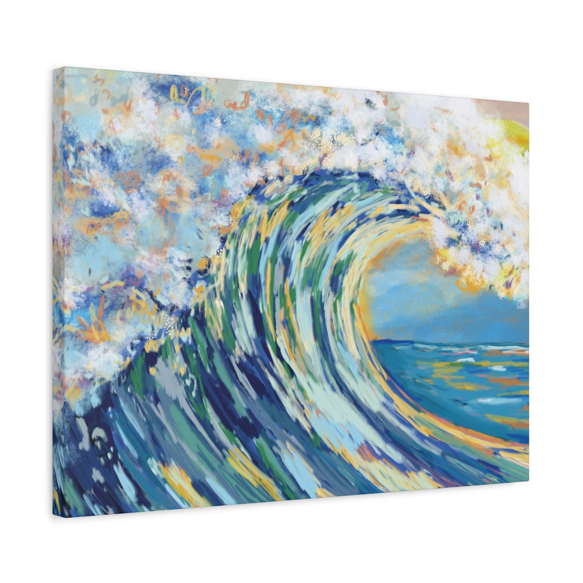 Blue Cava - Wholesale Canvas Art - Ocean Wave Art Canvas Print - Stretched 1.25" Depth19
