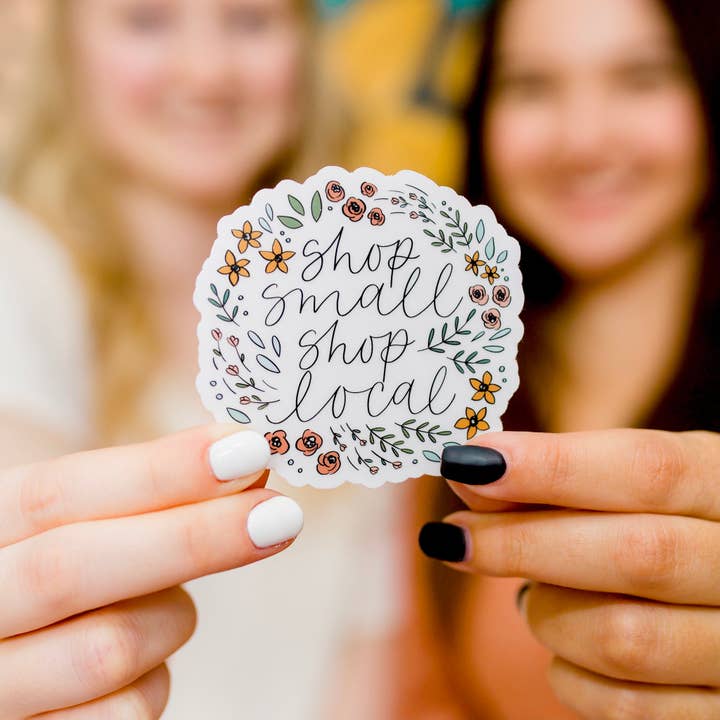 Elyse Breanne Design - Wholesale Sticker - Clear Shop Small Shop Local Sticker, 3x3 in.2