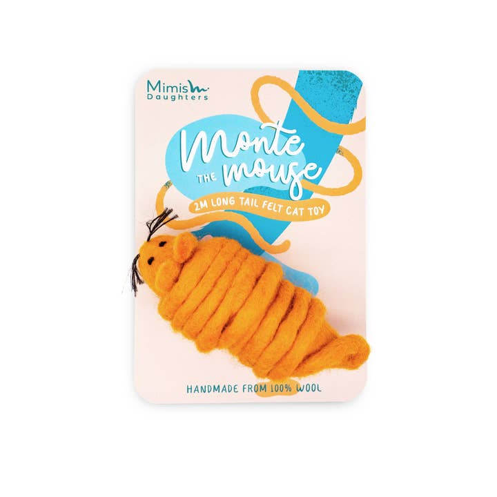 Mimi’s Daughters - Wholesale Pet Toy - Cat - Monte the Mouse - 2M Long Tailed Felt Cat Toy5
