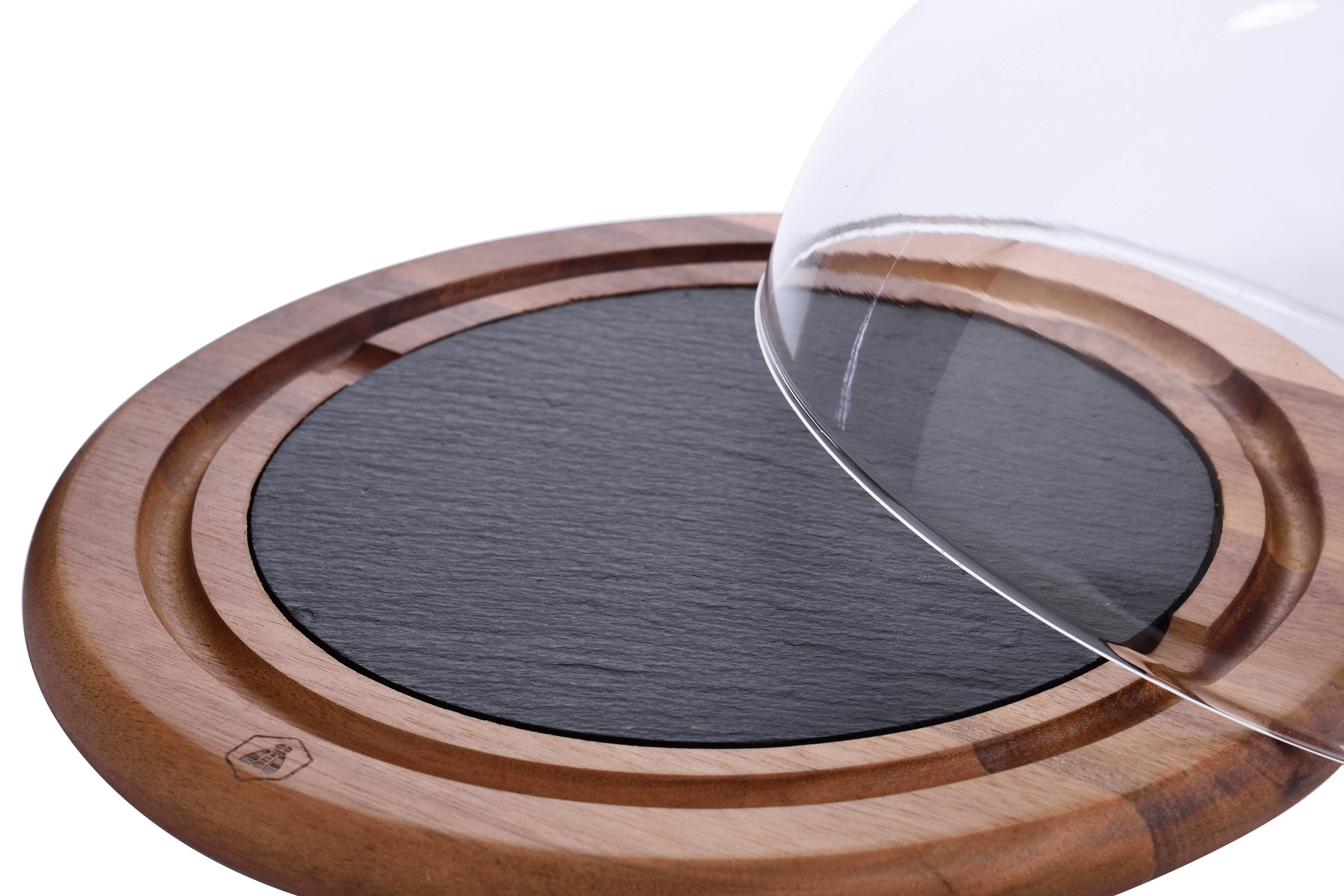 Laguiole - Wholesale Cheese Board - Laguiole Cheese Bell with Wood and Slate Tray4