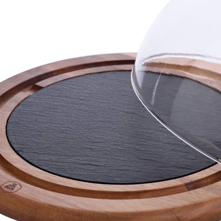Laguiole - Wholesale Cheese Board - Laguiole Cheese Bell with Wood and Slate Tray4
