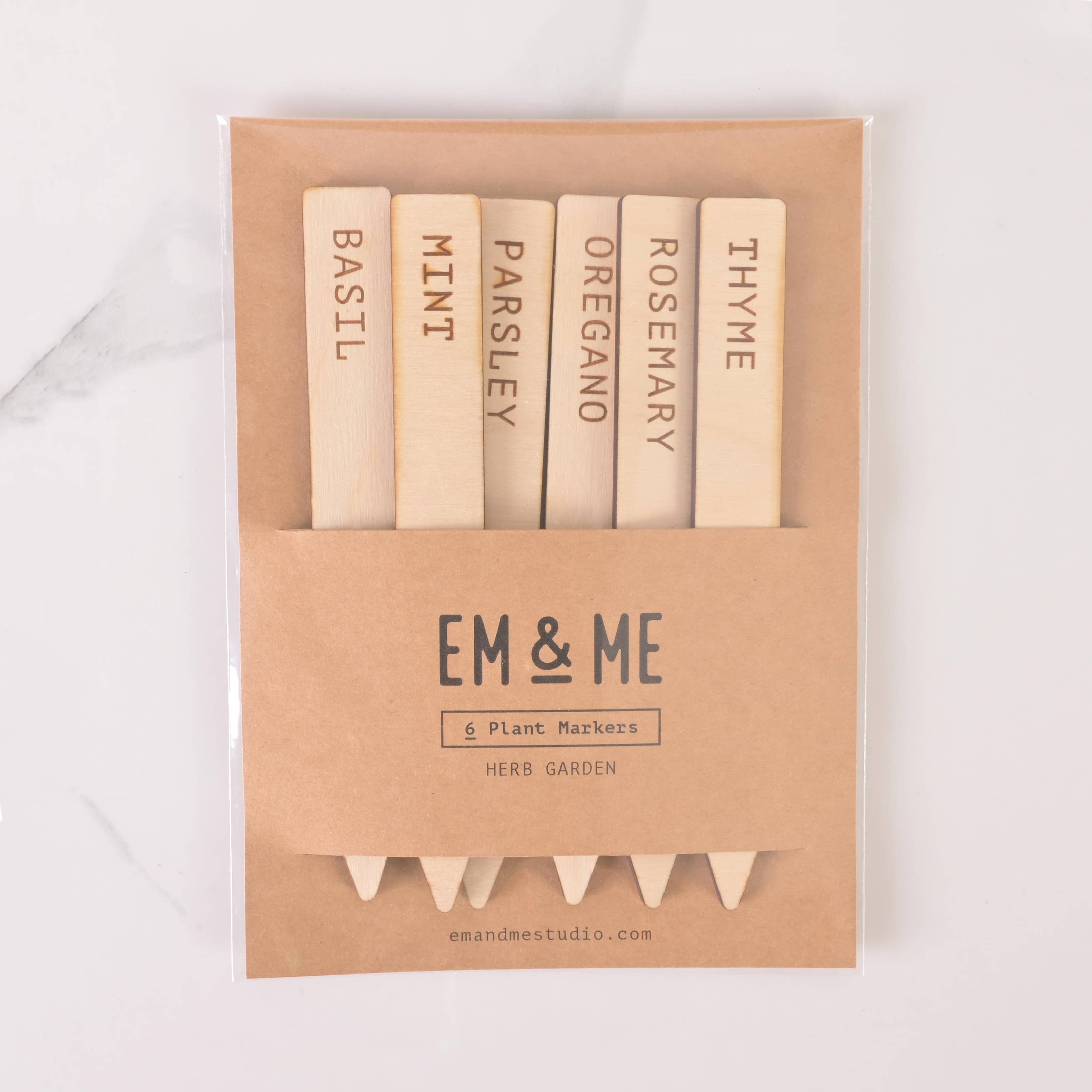Em And Me Studio - Wholesale Garden Tool - Wood Plant Markers, set of 6, Vegetable and Herb Garden1