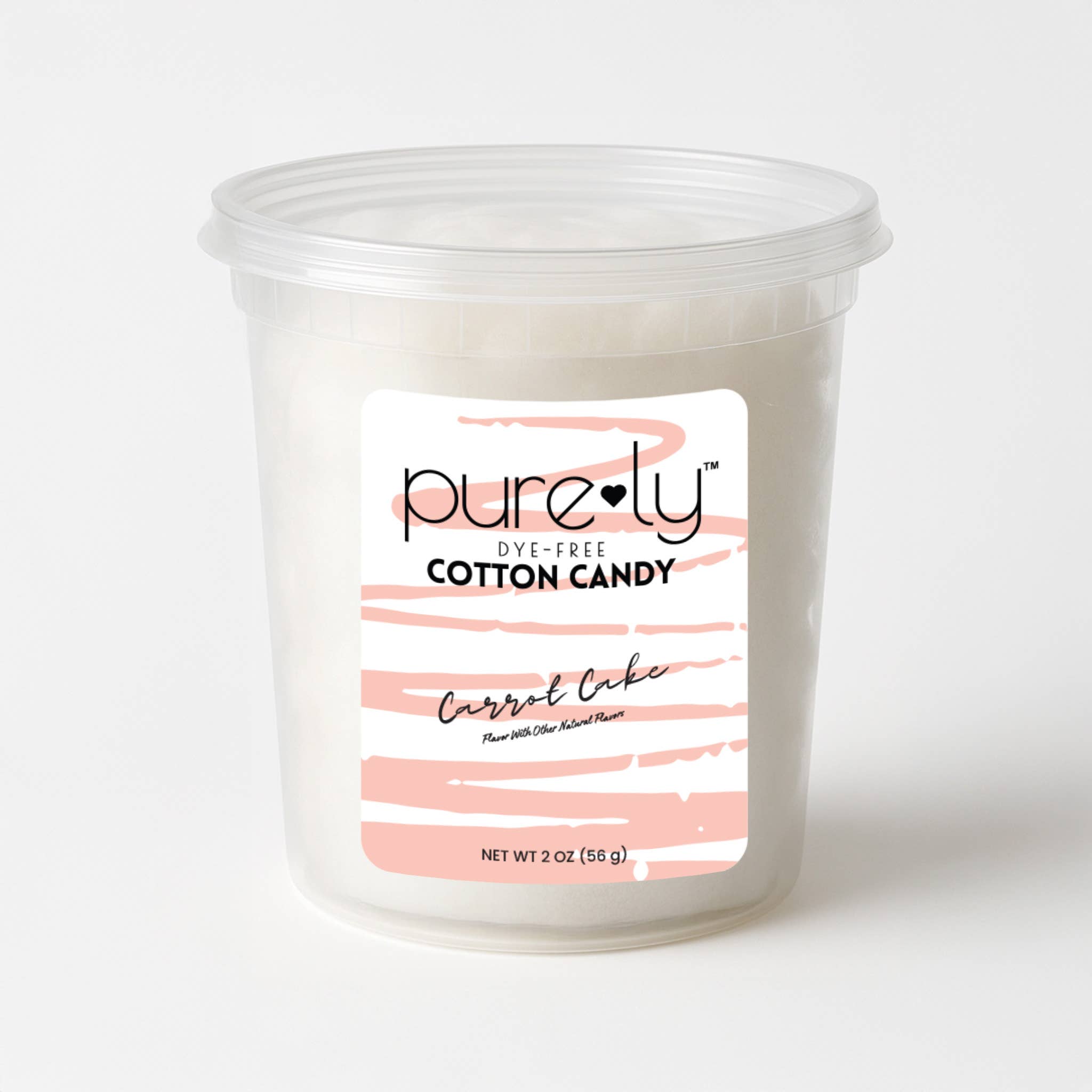 Purely Cotton Candy - Wholesale Cotton Candy - Dye-Free Cotton Candy Carrot Cake 2 oz Tub