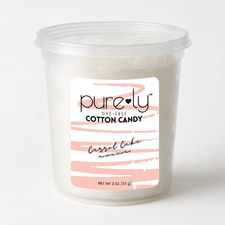 Gâteau aux carottes et barbe à papa sans colorant 2 oz Tub pour la vente par Purely Cotton Candy