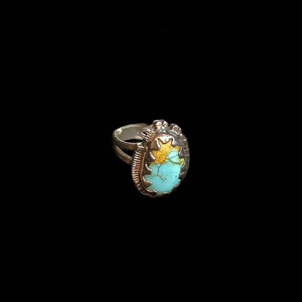 Regul Silver - Wholesale Cocktail/Statement Ring - Authentic Sonoran Turquoise Ring in Sterling| Gemstone Jewelry
