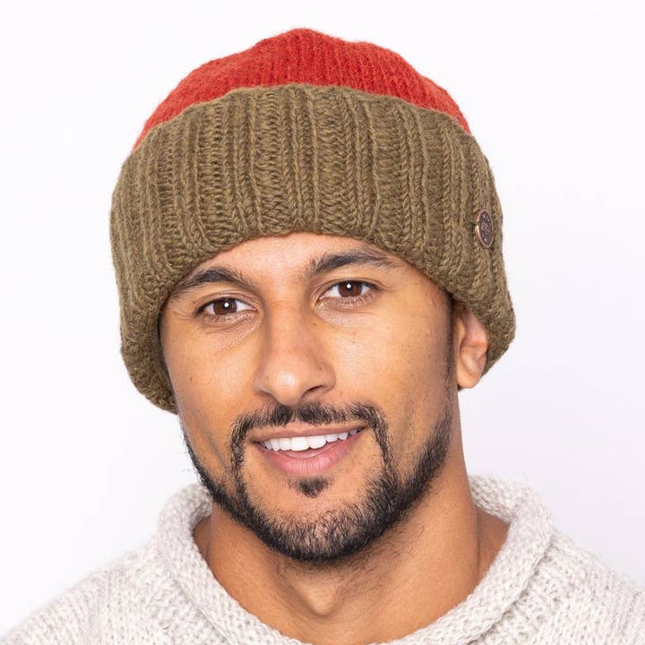 Watchman's Beanie Pure Wool Hat - Knitted - Fair Trade for wholesale by Black Yak Ltd