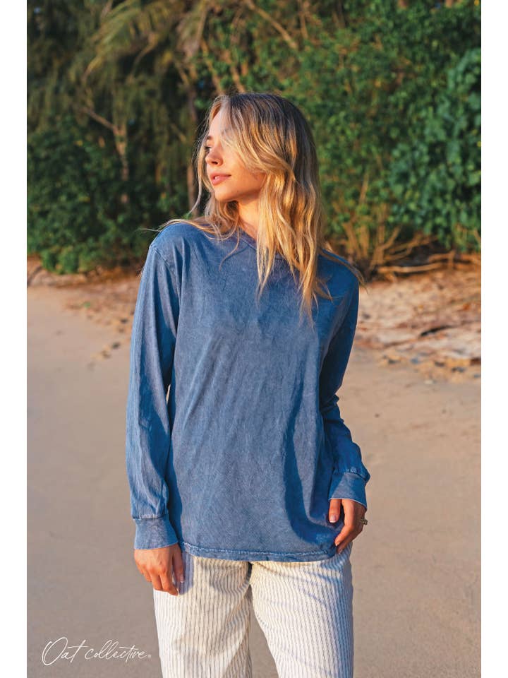 OAT COLLECTIVE - Wholesale T-Shirt - Women's - PREMIUM BASIC Mineral Washed Long Sleeve1