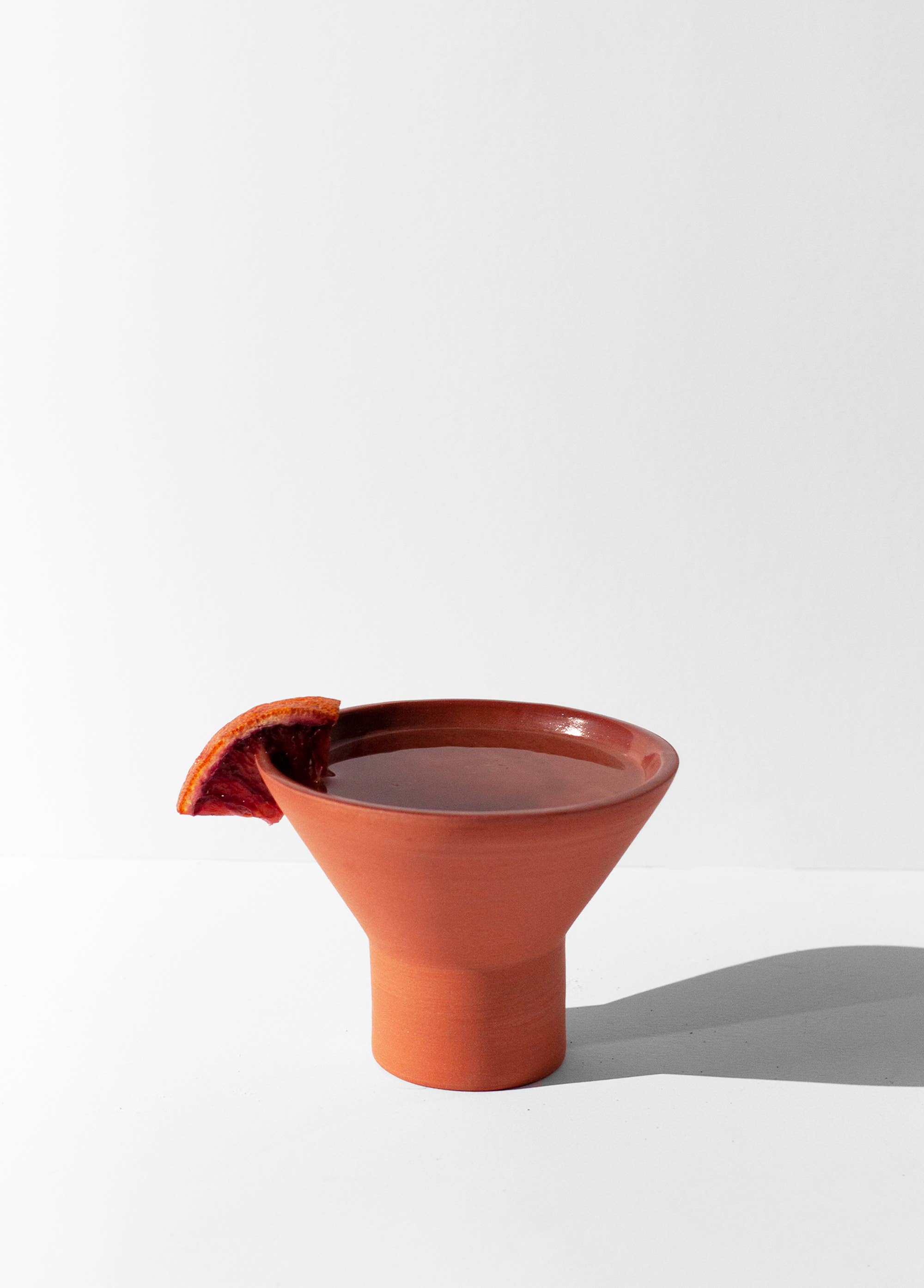 Guten Co. - Wholesale Cocktail/Liquor Glass - Stemless Martini Glass, Terra Cotta1