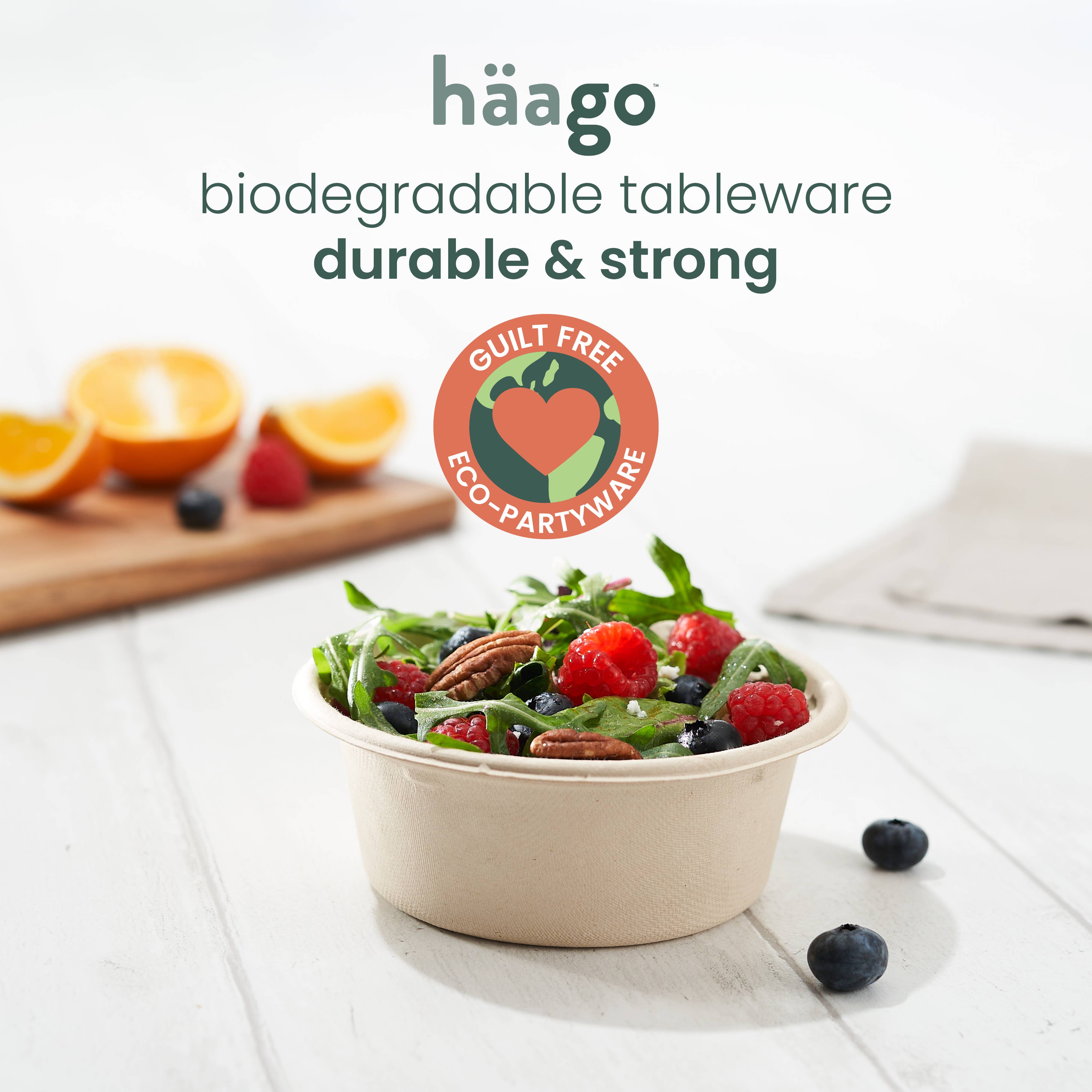 Häago - Wholesale Disposable plate - 100 Recyclable Sugarcane Bowls4